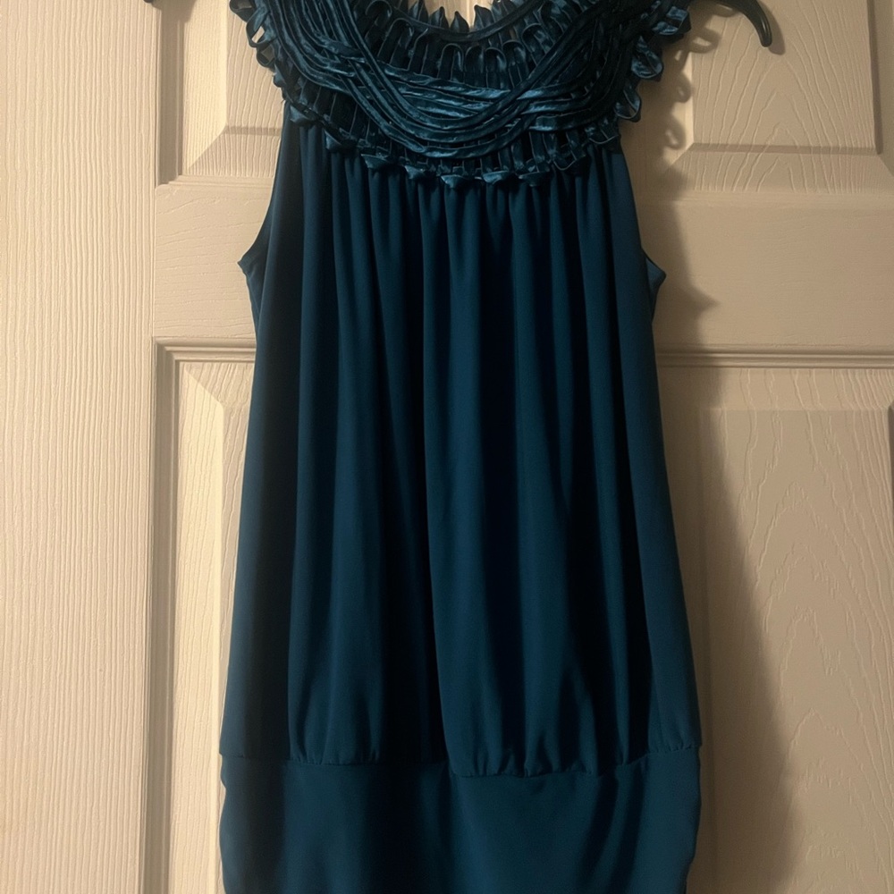PerSeption Concept Woven Teal Blouse